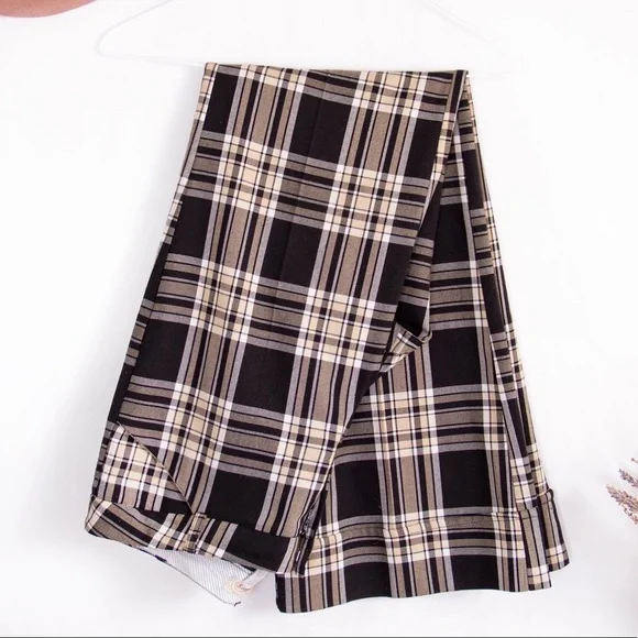 black plaid dress pants Widow Plus Size Velvet Cross Charm Mini Dress